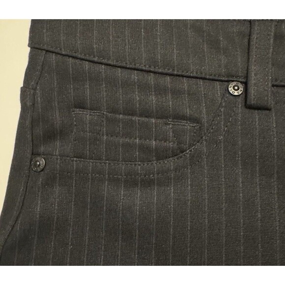 DKNY Womens Large Black Pin Stripe Pull on Ponte Pants Chino New - Picture 2 of 9